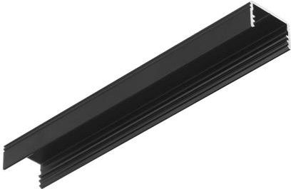 Profil aluminiowy LED UNI14 czarny anodowany z kloszem - 4mb