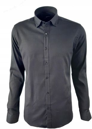 Koszula męska czarna elegancka casual wizytowa XL