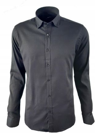 Koszula męska czarna elegancka casual wizytowa XXL