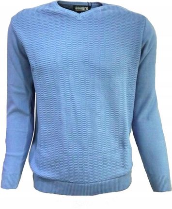 Sweter sportowy męski casual elegancki błękit L