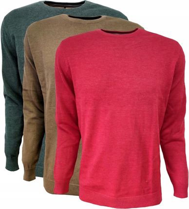 Sweter męski klasyczny bawełna CZERWONY XL