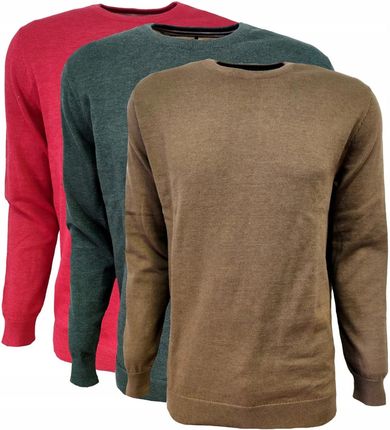 Sweter męski klasyczny bawełna BRĄZ XL
