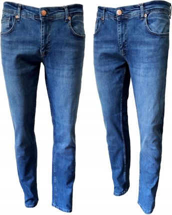 SPODNIE MĘSKIE jasny jeans, prosta nogawka 42