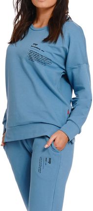 Bawełniana bluza damska Dn-nightwear DRS.4216 niebieska (XL)