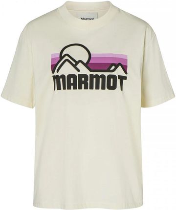 Damski t-shirt z nadrukiem Marmot Coastal Tee - beżowy