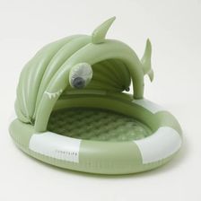 Zdjęcie Sunnylife Dmuchany Basen Z Daszkiem Ki ddy Shark Tribe Khaki - Lwówek