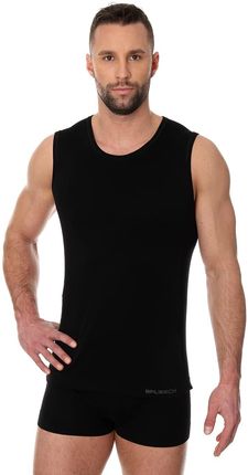 Bezszwowa koszulka męska Brubeck Comfort Cotton SL00068 czarna (M)