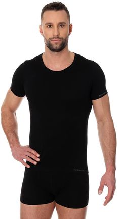 Bezszwowa koszulka męska Brubeck Comfort Cotton SS00990 czarna (M)