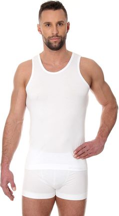 Bezszwowa koszulka męska Brubeck Comfort Cotton TA00540 biała (M)