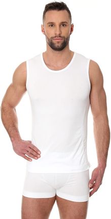 Bezszwowa koszulka męska Brubeck Comfort Cotton SL00068 biała (L)