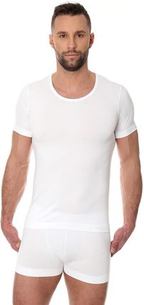 Bezszwowa koszulka męska Brubeck Comfort Cotton SS00990 biała (L)