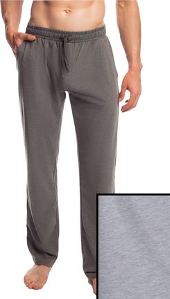 Męskie spodnie do piżamy Atlantic długie NMB 040 jasne szare (M)