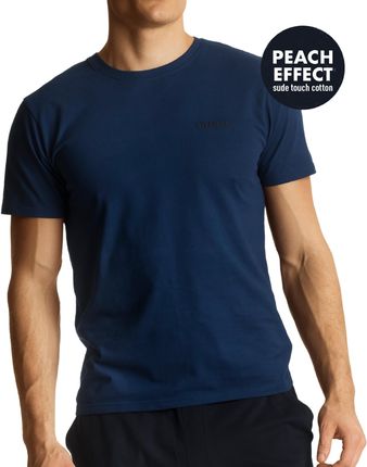 Męska koszulka do piżamy krótki rękaw Atlantic NMT 034 ciemny niebieski (M)