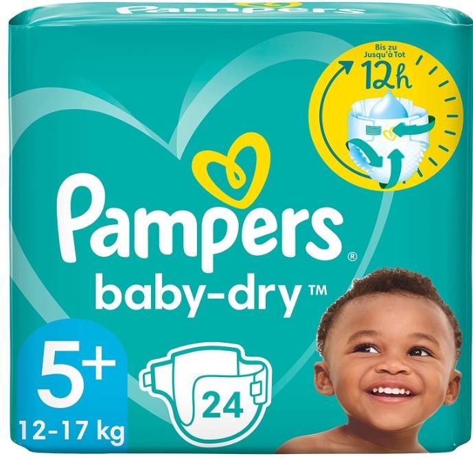 Pampers Baby Dry Junior Pieluchy Rozmiar 5+ 24szt. , Ilość w opakowaniu