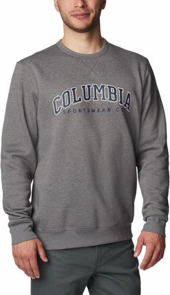 Columbia Bluza Trekkingowa Bez Kaptura Męska Logo Fleece Crew Szary