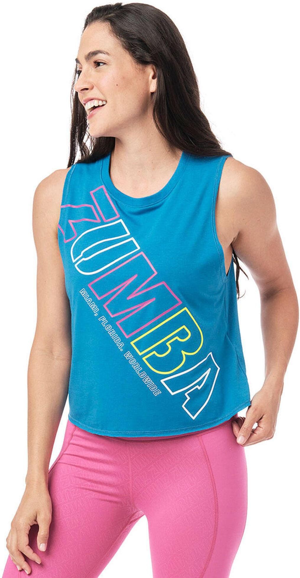 Zumba Wear Koszulka Sportowa Damska Dance Co.Na Ramiączkach Niebieski