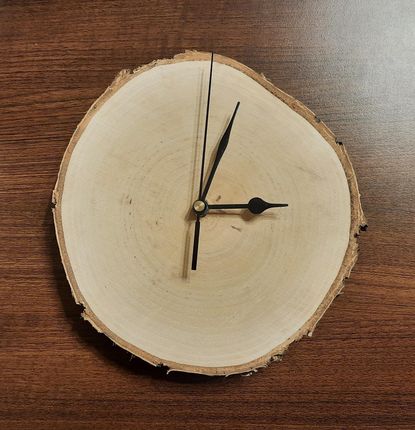 Zegar ścienny nowoczesny bez cyfr drewno drewniany