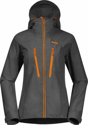 Bergans Cecilie Mountain Softshell Jacket Solid Dark Grey Cloudberry Yellow