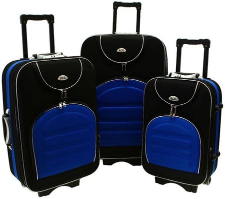 Zestaw walizek PELLUCCI RGL 801 Czarno Niebieski