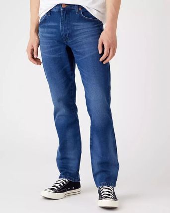 Wrangler Greensboro Męskie Spodnie Jeansowe Brushed Mid Blue W15Qal15O