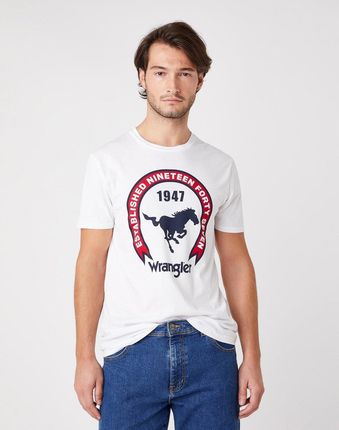 Wrangler Męski T-Shirt Ss Americana Tee White W7Agd3989