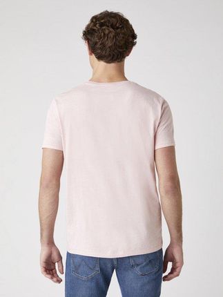 Wrangler Męski T-Shirt Ss Sign Off Tee Silver Pink W7C07D3Tu