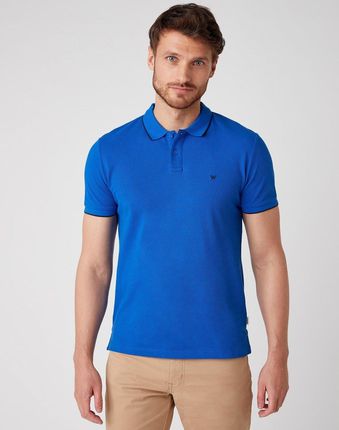 Wrangler Męski T-Shirt Ss Polo Tee Blue W7D5K4X05