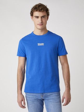 Wrangler Męski T-Shirt Ss Seas Logo Tee Blue W7Akgfx05