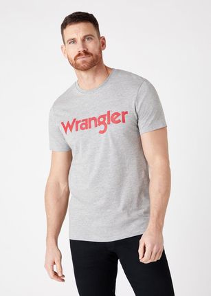 Wrangler Męski T-Shirt Ss Logo Tee Mid Grey W7M0D3Xtt