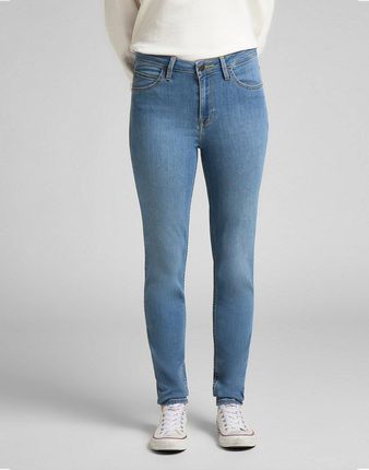 Lee Scarlett High Damskie Spodnie Jeansowe Mid Blue L626Emxt