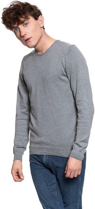 Mustang Męski Sweter Basic C-Neck Jumper Mid Grey Melange 1006812 4140