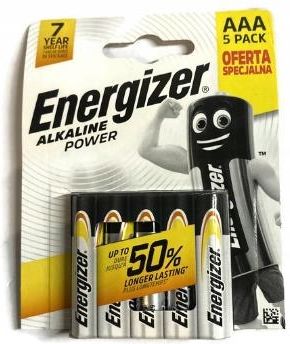 Energizer Baterie Alkaliczne 5 Szt Pack Aaa