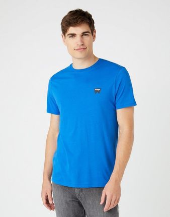 Wrangler Ss Sign Off Tee Męski T-Shirt Koszulka Logo Nautical Blue W7C07D3V2