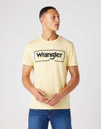 Wrangler Frame Logo Tee Męski T-Shirt Koszulka Nadruk Sunlight W7H3D3Xcu