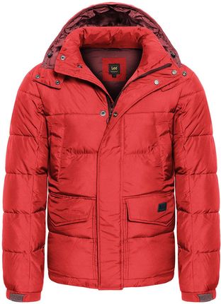 Lee Puffer Jacket Męska Kurtka Zimowa Warp Red L87Xumkg