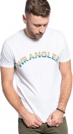Wrangler Męski T-Shirt Ss Rainbow Tee White W7F2D3989