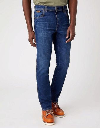 Wrangler Texas Slim Męskie Spodnie Jeansowe Blue Nun W12Su825I