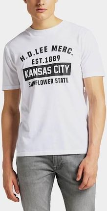 Lee Ss Kansas City Tee Męski T-Shirt Koszulka Logo White L60Tfe12