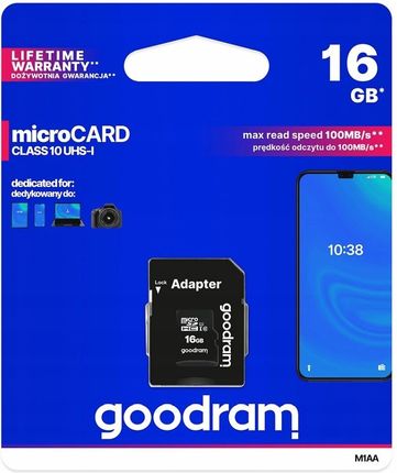Goodram Karta Pamięci 16Gb Micro Sdhc Adapter Sd