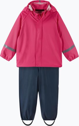 Reima Komplet Przeciwdeszczowy Dziecięcy Tihku Kurtka+Spodnie Różowo Granatowy 5100021A 4410