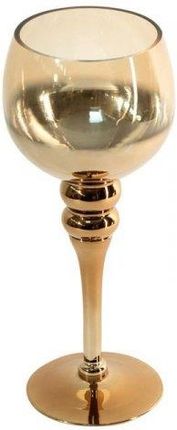 Szklany Świecznik Dekoracyjny Cloe (Fi) 12X30cm Złoty