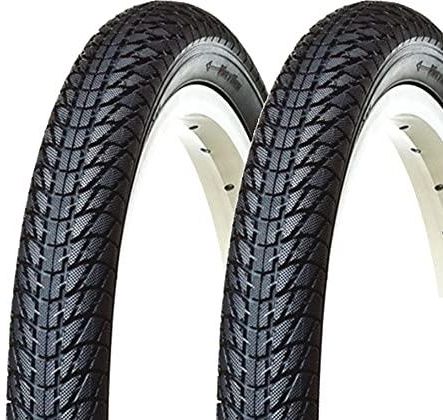 Ecovelò Fahrradreifen-Set – 2 Reifen + 2 Schläuche, 26 X 1,95 Zoll, Schwarz