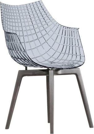 Driade Krzesło Meridiana Transparentne Antracytowe Na Ciemnych Drewnianych Nogach 141541