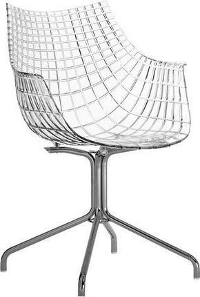 Driade Krzesło Meridiana Transparentne Na Stalowej Nodze 141556