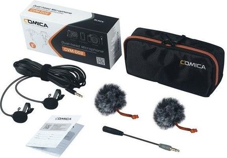 Comica CVM-D02 B 6.0M - podwójny mikrofon lavalier do kamery, aparatu, smartfona