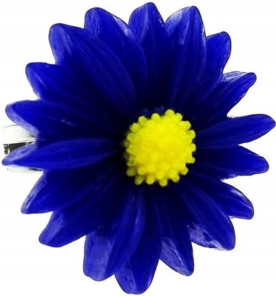 Pierścionek stokrotka kwiatek ciemnoniebieski
