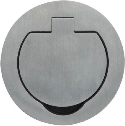 Gniazdo hermetyczne elektryczne okrągłe, IP55, szczotkowane aluminium OR-GM-9030