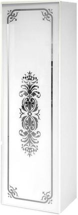 Słupek łazienkowy front szklany z lustrznym ornamentem biało srebrny wiszący Sanitti Vintage 