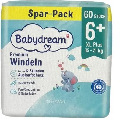 Babydream 6+ Pieluchy, 15-21 Kg, 60szt.