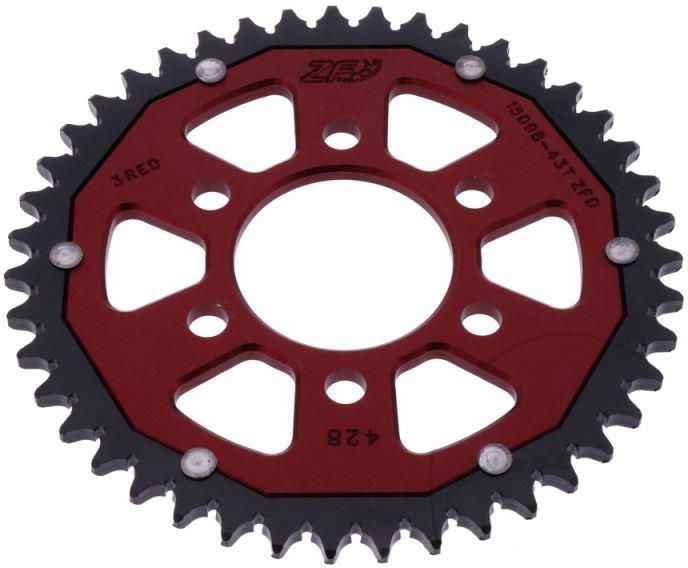 かぷち～＊ Zf Dual Zębatka Tylna Zfd-15098-43-Red 428/43Z Czerwona 7581864